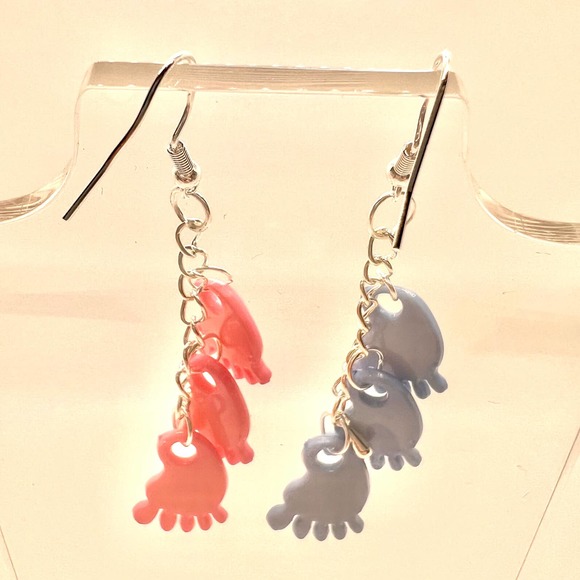 Baby Feet Earrings - Baby Shower Earrings - Gender Reveal Earrings - DDLG - Picture 6 of 11